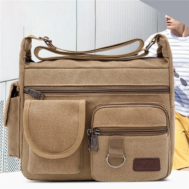 Erkaklar Kanvas elkama-sumkalari Casual Tote Sayohat Erkaklar Crossbody Hashamatli Messenger sumkalari Moda yukxalta Yuqori sifatli