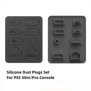 Новое поступление, игровые аксессуары для PS5 Pro/Slim, пылезащитные комплекты для PS5 Slim/Pro, аксессуары, набор силиконовых пылезащитных заглушек для игровой консоли СВЕТЛЫЙ СИНИЙ