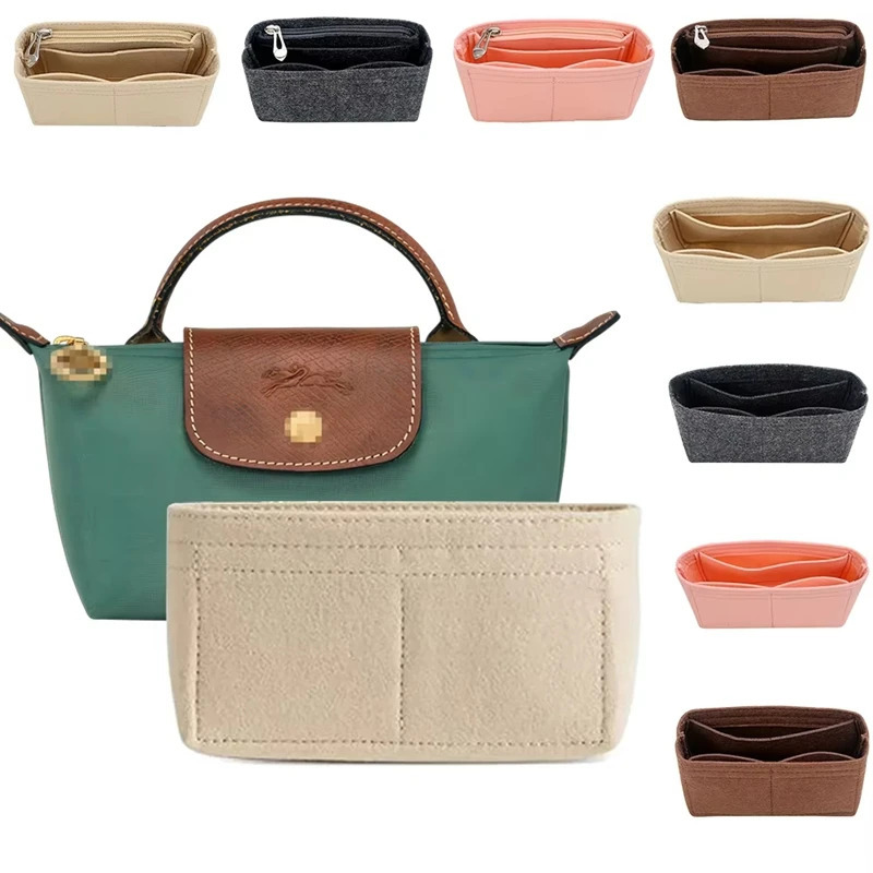 Longchamp yukxalta organizatori Kichkina yukxalta vaqtinchalik saqlash va bezatish uchun sumkalar Ichki yukxalta laynerini joylashtirish organizatori Mini o'lchamga mos keladi