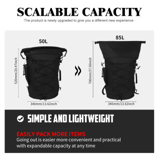 Мотоциклетный рюкзак 50L-85L, сумка на спинку Sissy Bar с ремнями, универсальная для большинства мотоциклов, расширяемая сумка на хвостовую стойку