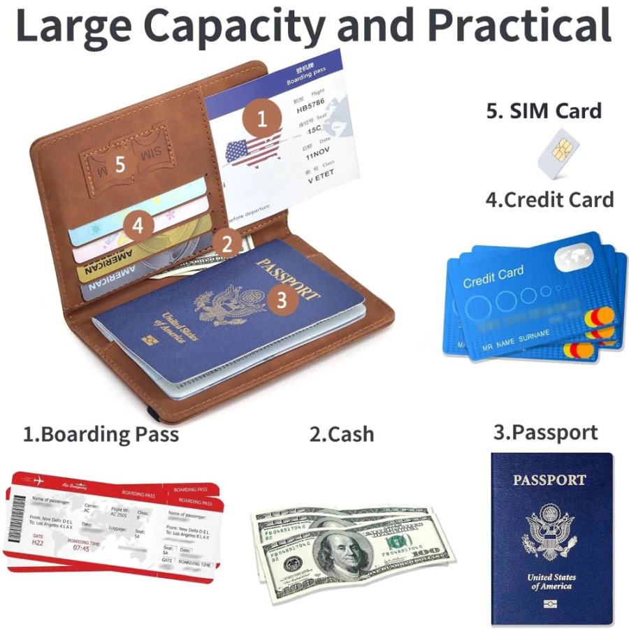 Sayohat Essentials uchun pasport qopqog'i Pasport hamyoni Sayohat aksessuarlari Ayollar/Erkaklar uchun pasport kitoblari egalari