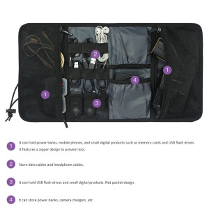 Elektron Aksessuarlar Organizer Sayohat USB ma'lumot kabeli Zaryadlovchi Telefon Aksessuari saqlash sumkasi Tashish sumkasi Tech