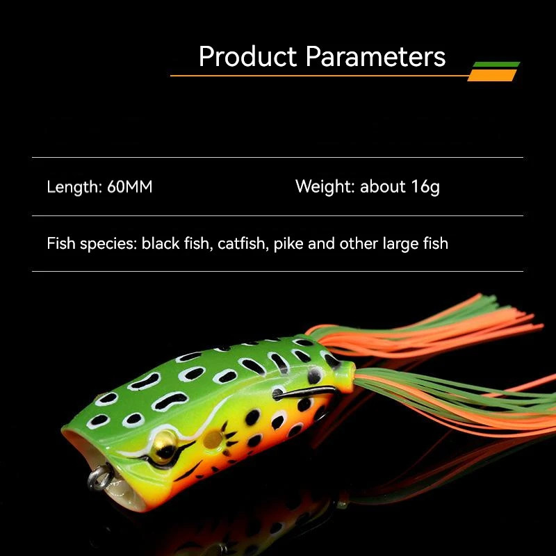 Qurbaqa baliq ovlash lures Gachok Gamakatsu uzun quyma sun'iy yuqori suv lure 16g traktor Popper Pike lure ilon boshi baliq perch