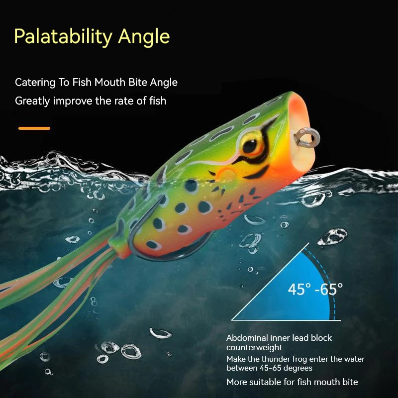 Qurbaqa baliq ovlash lures Gachok Gamakatsu uzun quyma sun'iy yuqori suv lure 16g traktor Popper Pike lure ilon boshi baliq perch