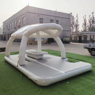 Suv platformasi Aqua Island dam olish uchun suzuvchi dok yaxta dock suvda suzuvchi hovuz bar Aquapark suv bar Banas