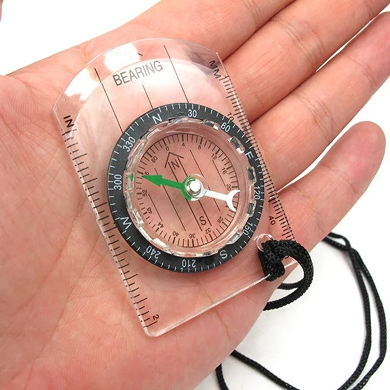 Clear Plastic Camping Hiking Compass Proportional Trail Travel Compass Tools Travel to'plamlari