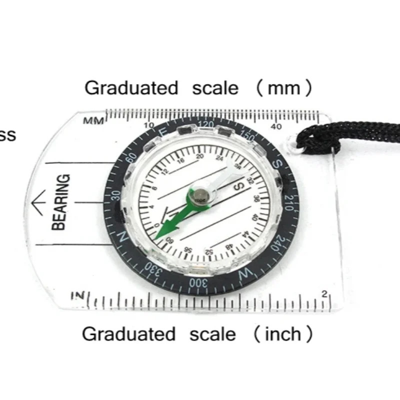 Clear Plastic Camping Hiking Compass Proportional Trail Travel Compass Tools Travel to'plamlari