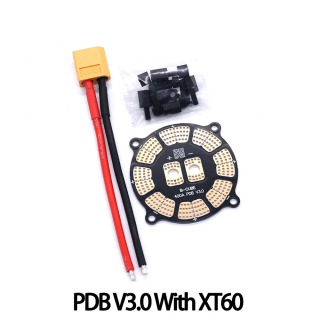 Плата распределения питания B-CUBE PDB V3.0 400A 7oz Copper XT60 с 8 выходами ESC 50 мм для квадрокоптеров, октокоптеров и аксессуаров для радиоуправляемых дронов БЕЛЫЙ