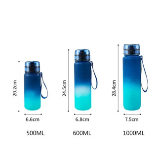 Erkaklar va ayollar uchun 1L katta hajmli sport suv shishasi Yozgi ko'chma plastik shisha sayohat uchun ochiq havoda fitnes ichimliklar