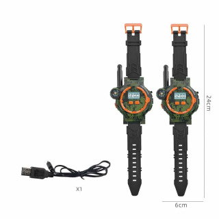 Yangi bolalar uchun harbiy kamuflyaj Walkie Talkie soati oʻyinchoqlari Ota-onalar va bolalar uchun ichki va tashqi makon oʻzaro simsiz masofadan qoʻngʻiroq qilish USB zaryadlash БЕЛЫЙ