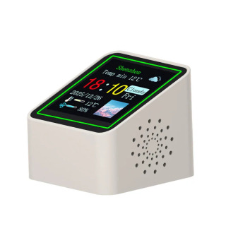 Smart ish stoli elektron Wi-Fi soati ob-havo stantsiyasi raqamli displeyli koʻp funktsiyali uy ichidagi harorat namlik oʻlchagichi БЕЛЫЙ