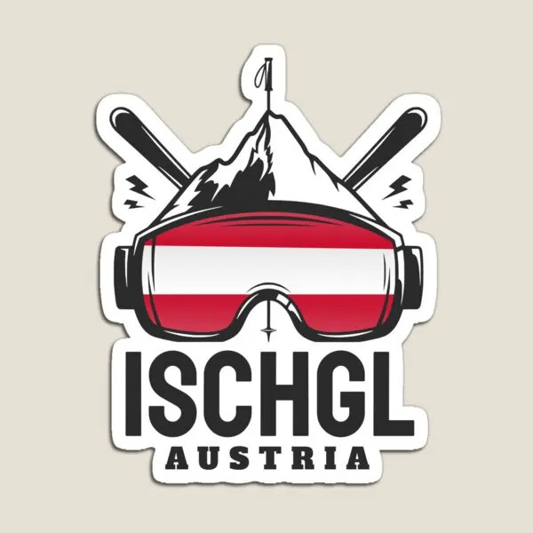 Сувенирный магнит Ischgl для катания на лыжах, детские забавные детские наклейки, магнитная игрушка, милый держатель на холодильник