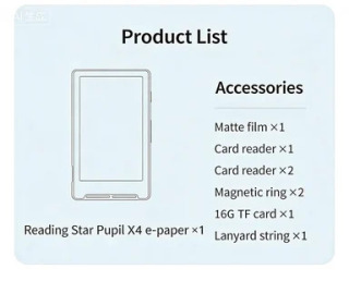 XTEINK X4 E-Reader elektron siyoh ekrani Yengil magnitli 4,3 dyuymli 220ppi portativ ultra yupqa 650mAh 16GB