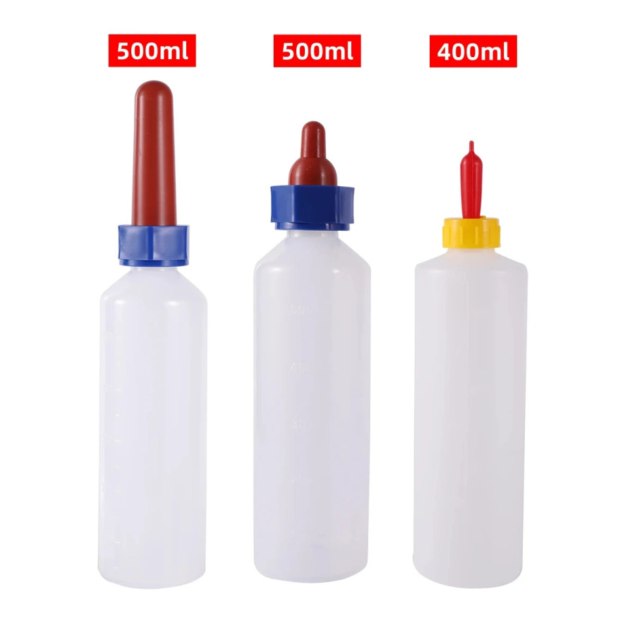 400/500ml veterinariya oziqlantirish shishasi Buzoqlarni oziqlantirish uchun konteyner Silikon nipel qalinlashgan qo'zichoq boqish konteyneri qishloq xo'jaligi hayvonlari uchun materiallar
