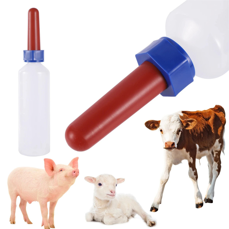 400/500ml veterinariya oziqlantirish shishasi Buzoqlarni oziqlantirish uchun konteyner Silikon nipel qalinlashgan qo'zichoq boqish konteyneri qishloq xo'jaligi hayvonlari uchun materiallar