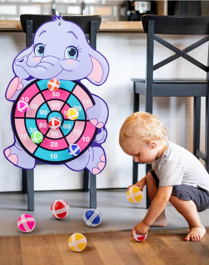 Bolalar uchun Montessori o'yinchoqlari 2 yoshdan 4 yoshgacha bo'lgan multfilm hayvonlar dartlari yopishqoq to'p oilaviy interaktiv o'quv o'yinchoqlari Bolalar uchun
