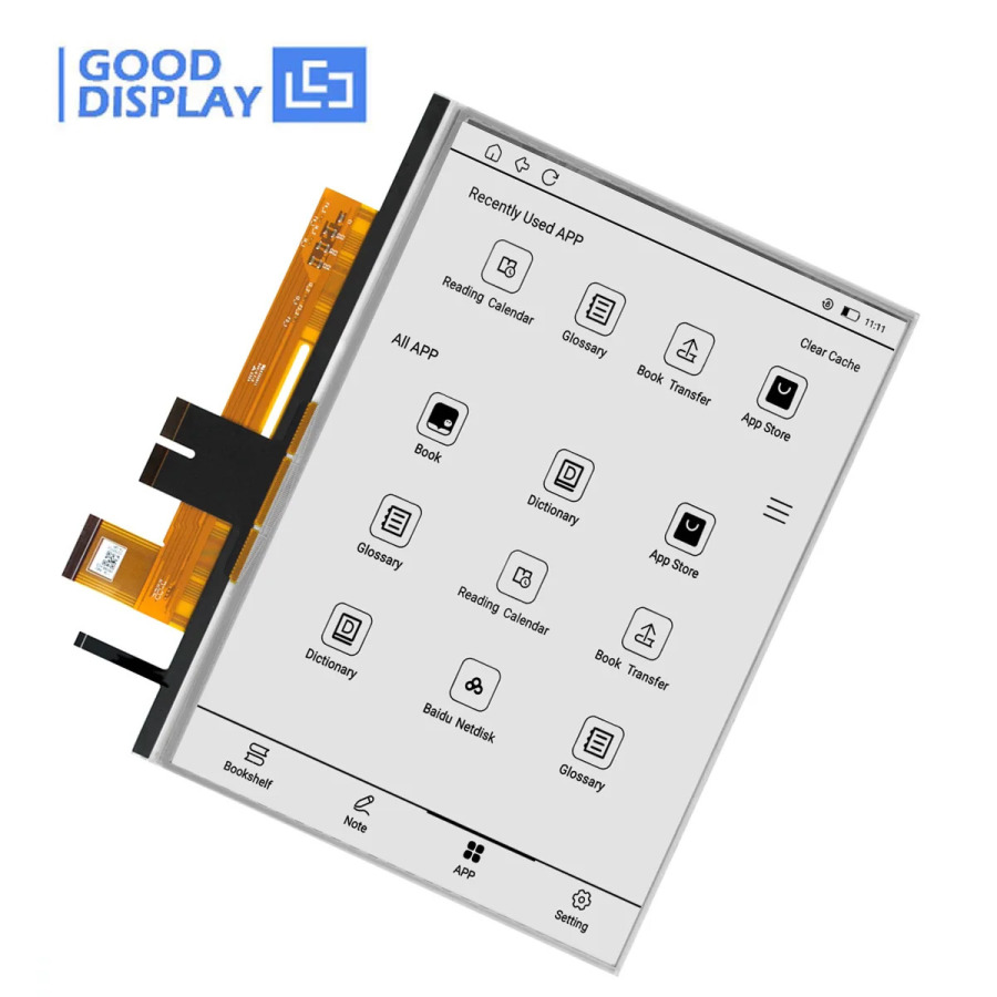Orqa yorugʻlik va sensorli ekranli 10,3 dyuymli E Ink displey, GDEP103TC2-FT11 elektron oʻquvchilari uchun 1404×1872 oʻlchamdagi HD elektron qogʻoz
