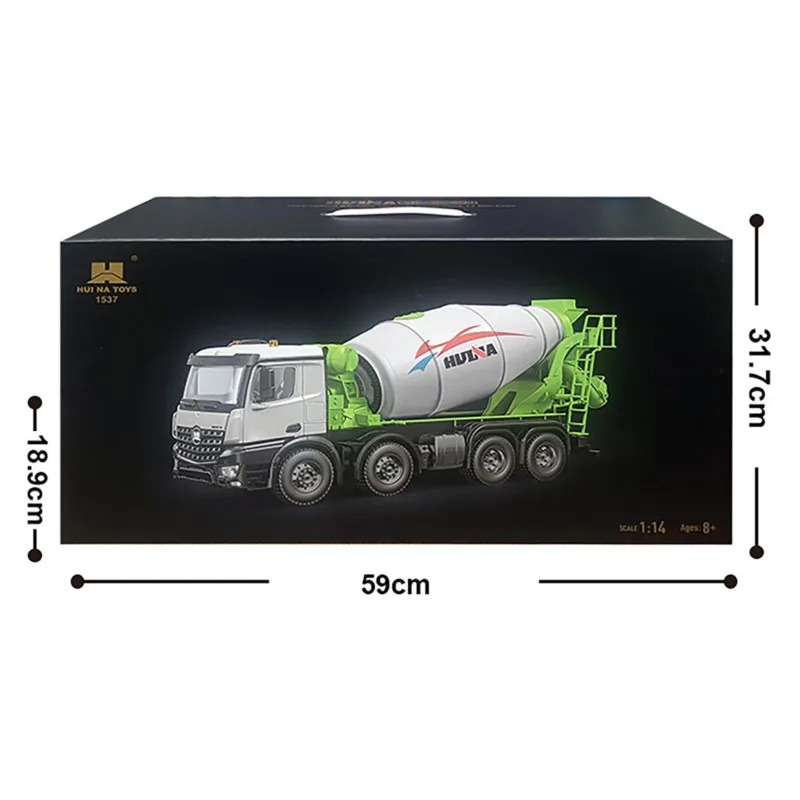 Игрушки 1/14 RTR Металлический микшер с дистанционным управлением Радио 2,4 ГГц 12-канальный свет Звуковые эффекты RC Грузовик для мешалки Готовая модель Батарея