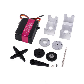 RDS5160 raqamli servo 60kg 270/180 daraja yuqori momentli metall tishli 7.4V, DIY robototexnikasi uchun 18T U-braketli БЕЛЫЙ