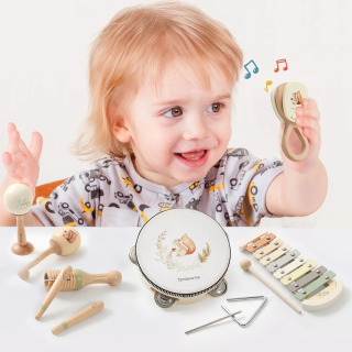 Montessori musiqa asboblari musiqa o'yinchoqlari 0-12 oylik chaqaloq baraban ksilofon chaqaloq ta'lim erta rivojlanish yog'och asboblari chaqaloq o'yinchoqlari