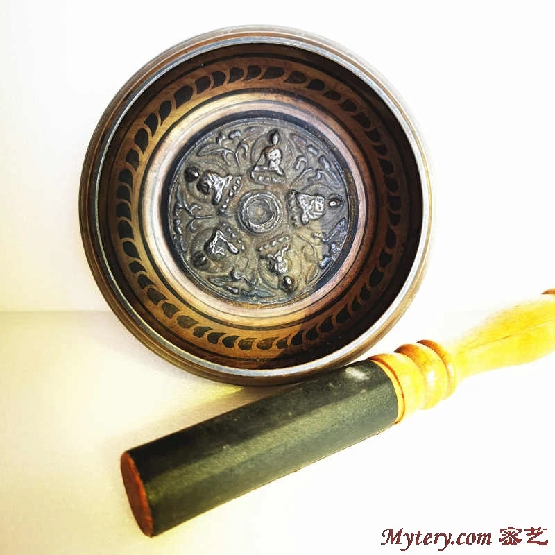 Yoga shifobaxsh meditatsiya musiqa asboblari Tibet qo'shiq kosasi Besh kurtakli guruch 10cm 14cm 17cm