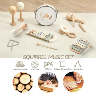 Musiqiy asboblar Yog'ochdan yasalgan Montessori o'yinchoqlari Ksilofon Rattle baraban Bolalar musiqali o'quv o'quv o'yinchoqlari Bolalar uchun Rojdestvo sovg'alari