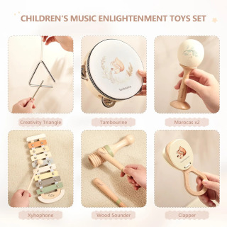 Bolalar uchun Montessori musiqa asboblari yog'och bolalar o'yinchoqlari chaqaloq cholg'u asboblari Kichkintoylar o'yinchoqlari sincap asboblari to'plamlari sovg'a