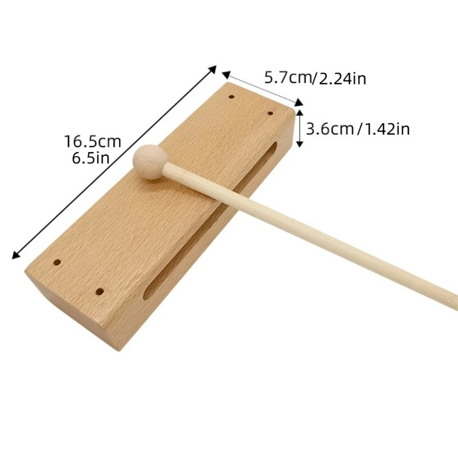 Kvadrat zarbli cholg'u asboblari, bolg'achali yog'och urgichlar musiqiy ritm bloki Ikki rangli Orff qo'l musiqa asbobi sovg'a
