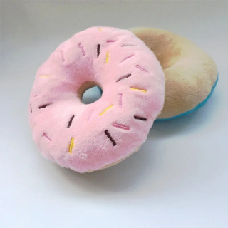 Itlar uchun yumshoq donuts peluş it o'yinchoqlari chaynash o'yinchoqlari Yoqimli kuchukcha Squeaker ovozli o'yinchoqlar Kulgili kuchukcha kichik o'rta interaktiv it o'yinchoqlari