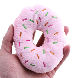 Itlar uchun yumshoq donuts peluş it o'yinchoqlari chaynash o'yinchoqlari Yoqimli kuchukcha Squeaker ovozli o'yinchoqlar Kulgili kuchukcha kichik o'rta interaktiv it o'yinchoqlari