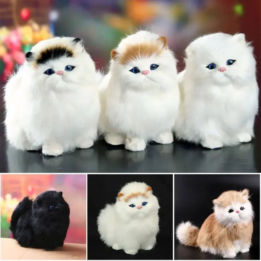 Yumshoq simulyatsiya to'ldirilgan mushuk o'yinchoqlari Kawaii tovushli peluş mushuk qo'g'irchoqlari bolalar o'yinchoqlari sovg'alar modeli bezatish uy aksessuarlari