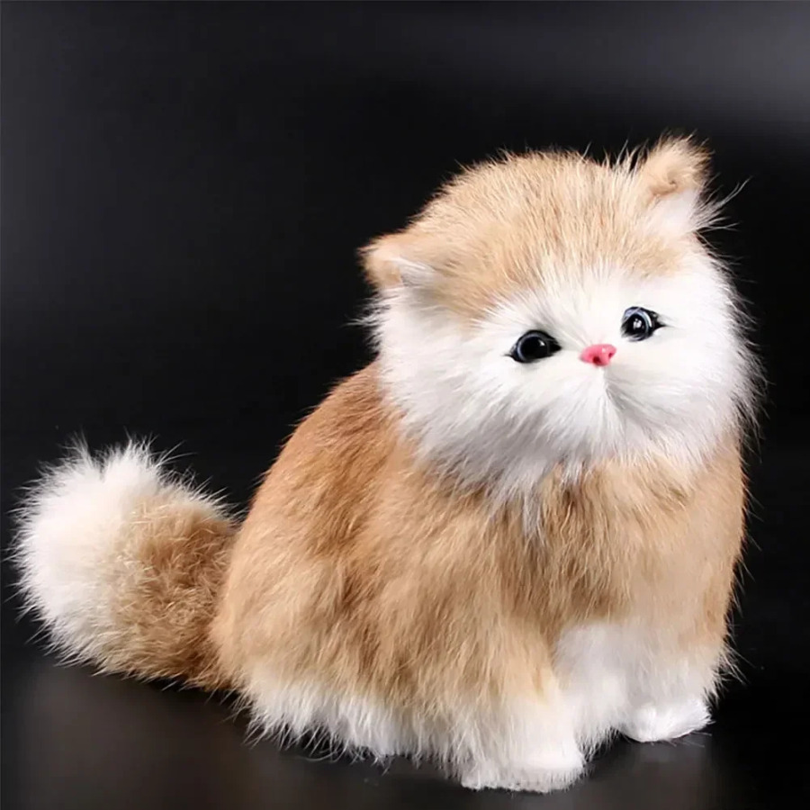 Yumshoq simulyatsiya to'ldirilgan mushuk o'yinchoqlari Kawaii tovushli peluş mushuk qo'g'irchoqlari bolalar o'yinchoqlari sovg'alar modeli bezatish uy aksessuarlari