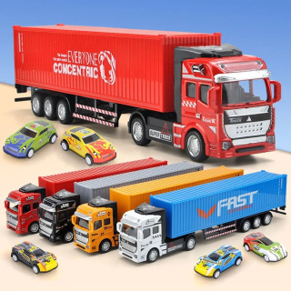 Simulyatsiya qotishma transport vositasi o'yinchoq plastik avtomobil modeli o'yinchoq konteyner tashish yuk mashinalari bolalar uchun o'yinchoqlar ota-bola o'yinchoqlari