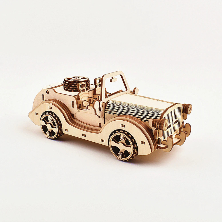 Винтажный классический автомобиль, деревянный креативный DIY 3D головоломка, научный эксперимент, образование, детские игрушки