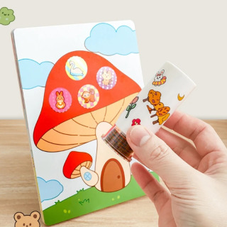 Забавная в использовании игрушка-штамп для детей; Прочные цветные наклейки для книг и столов