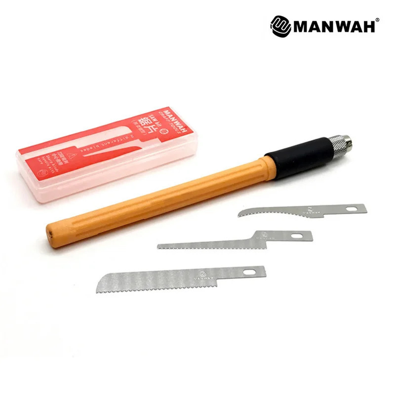 Model hunarmandchilik asboblari Mini qo'lda arra hobbi DIY arra pichoq asboblari to'plami Qo'lda kesish uchun 3 dona hunarmandchilik pichoqlari bilan
