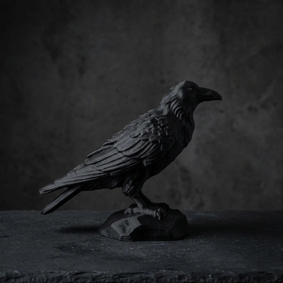 Ijodiy gothic qarg'a haykalchasi 3D bosilgan uy dekorasi Raven ornament qarg'a rekvizitlari dekorativ qush haykalchalari ferma uchun materiallar