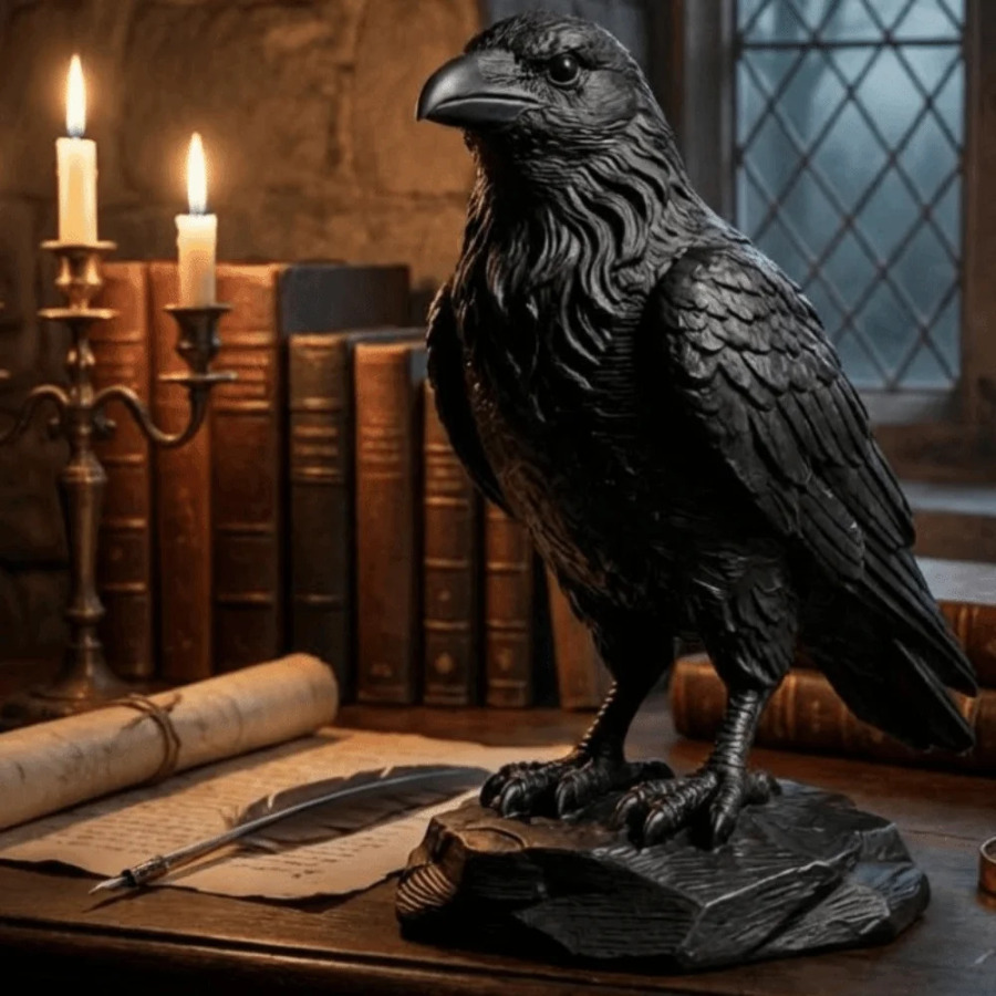 Ijodiy gothic qarg'a haykalchasi 3D bosilgan uy dekorasi Raven ornament qarg'a rekvizitlari dekorativ qush haykalchalari ferma uchun materiallar