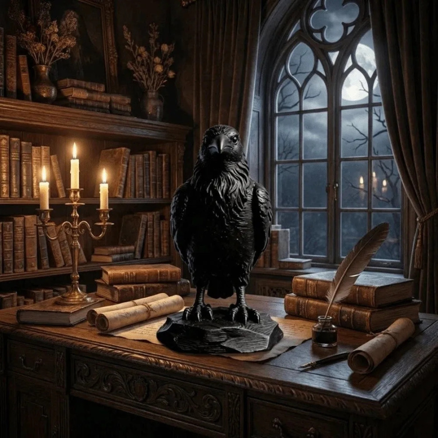 Ijodiy gothic qarg'a haykalchasi 3D bosilgan uy dekorasi Raven ornament qarg'a rekvizitlari dekorativ qush haykalchalari ferma uchun materiallar