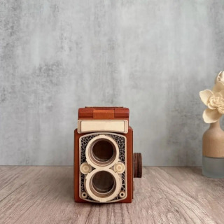 Qo'lda ishlangan yog'och retro kamera musiqa qutisi Vintage ijodiy qo'l krank yodgorlik esdalik sovg'asi