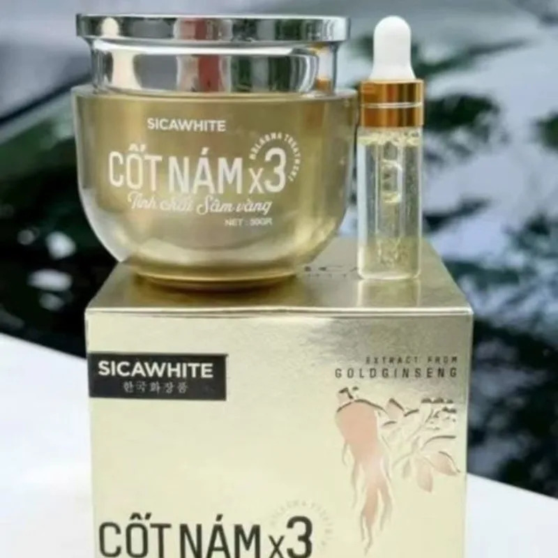 Крем для лица Cốt Nám x3 Sica White Tinh Chất Sâm Vàng 30г, увлажняет, осветляет, сужает поры, разглаживает, придает коже сияние.