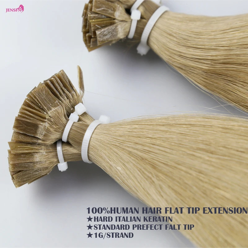 Yuqori sifatli tekis uchli remy soch kengaytmalari 100% inson sochlari keratinli soch kengaytmalari Salon uchun tekis oldindan bog'langan soch peruklari