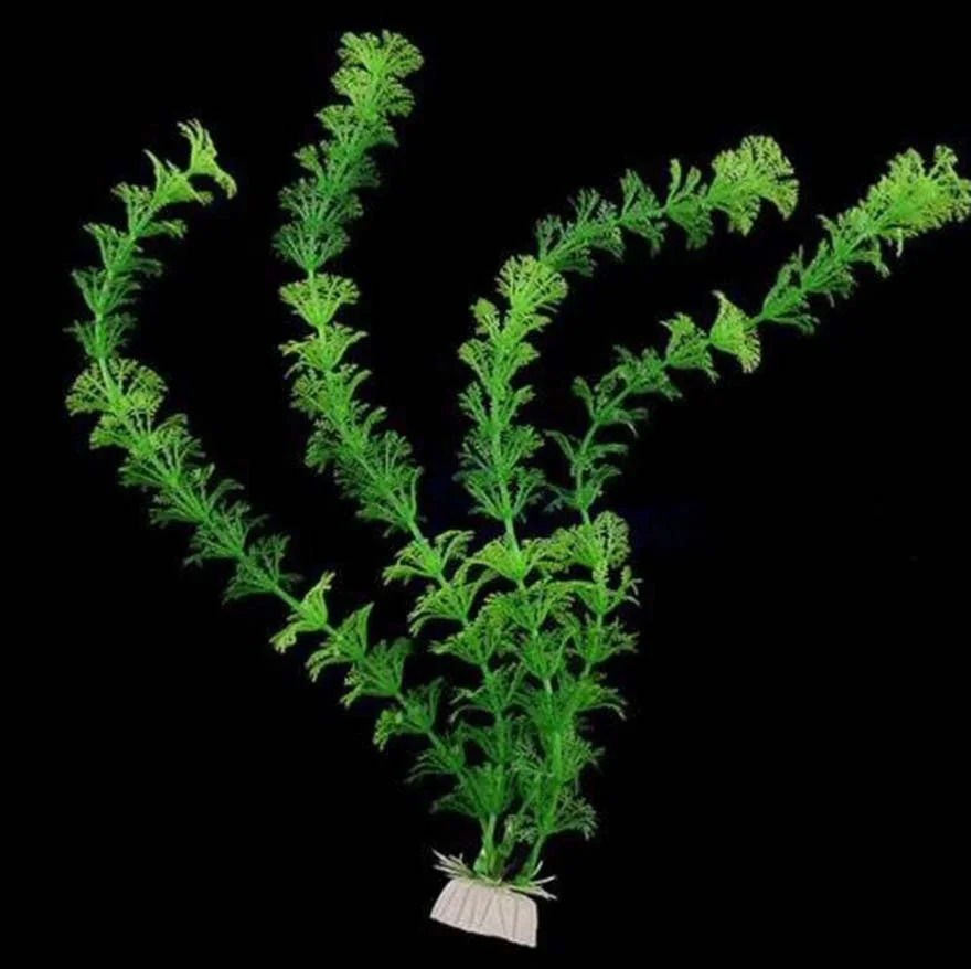 Plastik akvarium dekorasi suvli begona o'tlar o'simlik sun'iy yashil o't