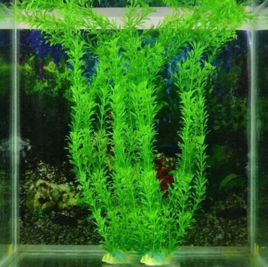 Plastik akvarium dekorasi suvli begona o'tlar o'simlik sun'iy yashil o't