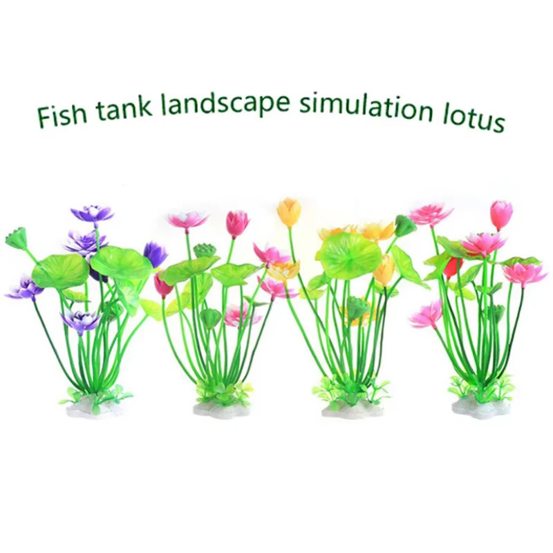 Akvarium dekoratsiyasi Sun'iy o'simliklar Lotus akvarium peyzaji o't bezaklari Suv simulyatsiyasi gullari o'simlik materiallari