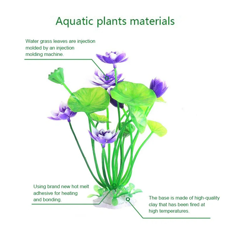 Akvarium dekoratsiyasi Sun'iy o'simliklar Lotus akvarium peyzaji o't bezaklari Suv simulyatsiyasi gullari o'simlik materiallari