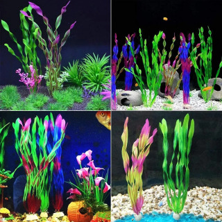 5/10 dona. Plastik akvarium o'simliklari Akvarium bezaklari Akvarium aksessuarlari uchun sun'iy yosunlar suv o'tlari suv osti o'simliklari