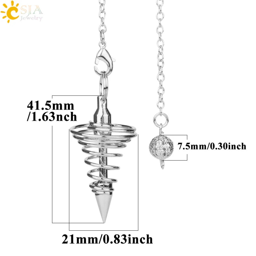 Csja Metall mayatnikli tumor Spiral konus antiqa mis Oltin kumush rangli mahrli mayatnik Piramida sarkaç Reiki zargarlik buyumlari, folbinlik mayatnik G163