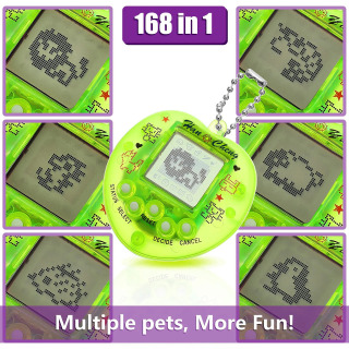 Tamagotchi uslubidagi elektron o'yin: virtual uy hayvonlari, qo'l konsoli, ko'p tilli o'yinchoq