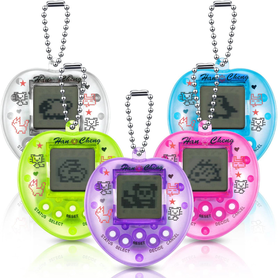 Tamagotchi uslubidagi elektron o'yin: virtual uy hayvonlari, qo'l konsoli, ko'p tilli o'yinchoq